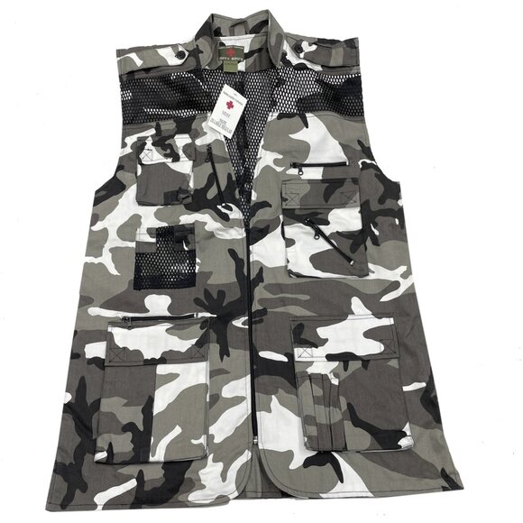 Parkland's Camouflage Canvas Hunting Fishing Utility Photo VEST Camo Men's 2XL - Picture 1 of 8